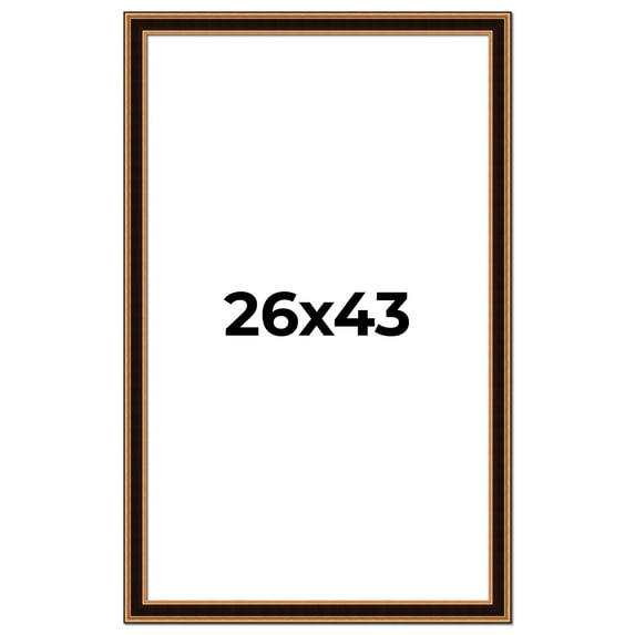 26x43 Frame Gold Brown Plein Air Vintage Solid Wood Picture Frame | 1.75 Inches Moulding Width |