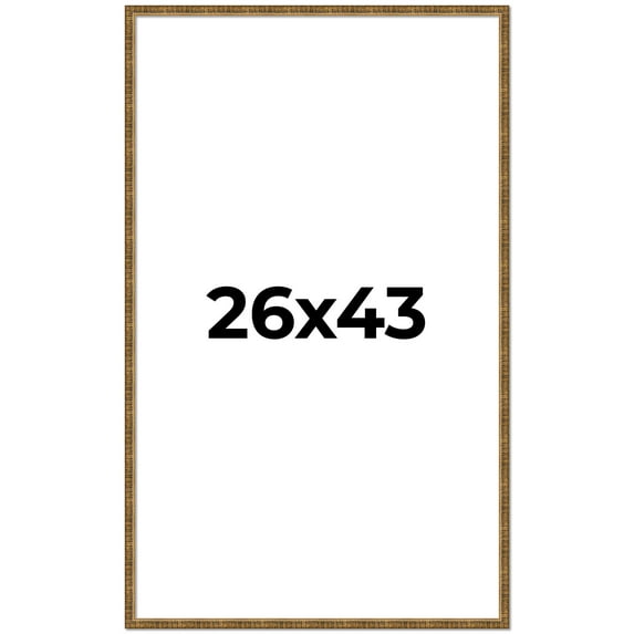 26x43 Frame Gold Picture Frame - Complete Modern Photo Frame Includes UV Acrylic Shatter Guard