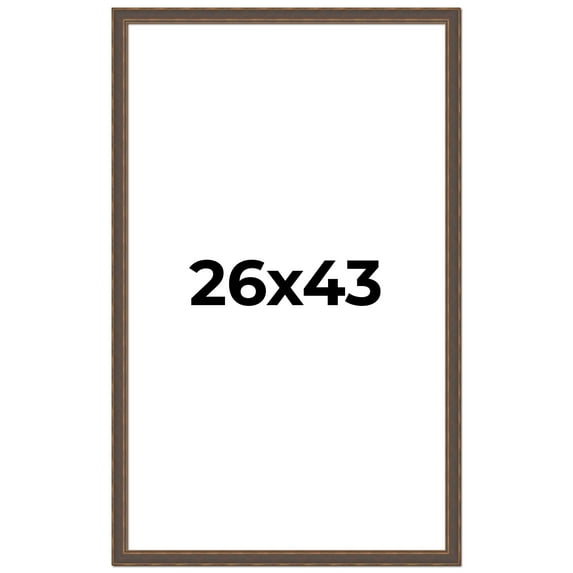 26x43 Frame Golden Caramel Solid Wood Bronze Picture Frame | 1.25 Inch Moulding Width | 0.5 Inch