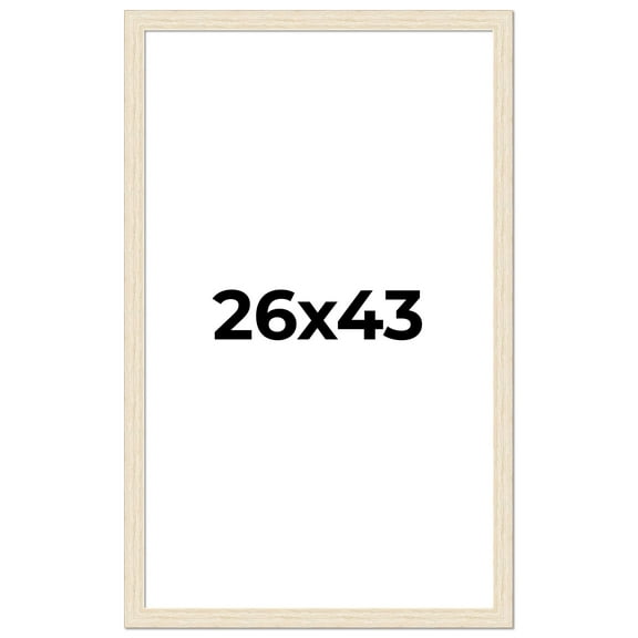 26x43 Frame White Real Wood Picture Frame Width 1.5 inches | Interior Frame Depth 0.5 inches | Barn
