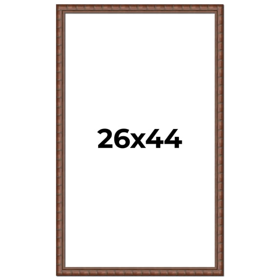 26x44 Dark Brown Bamboo Real Wood Picture Frame Width 1.5 inches | Interior Frame Depth 0.5 inches