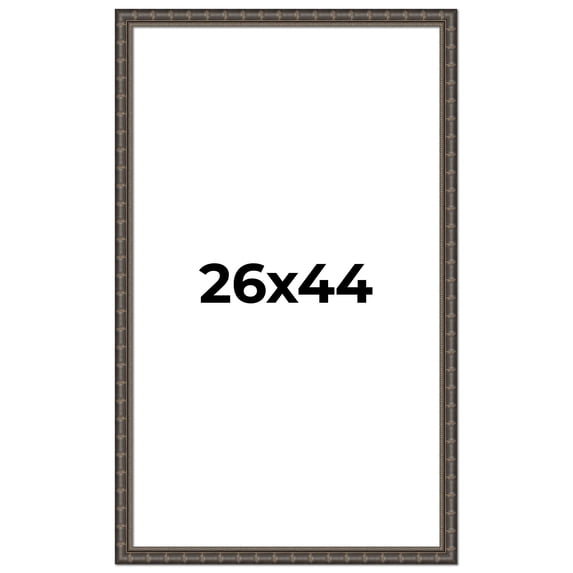 26x44 Frame Black Bamboo Solid Wood Picture Frame Width 1.5 Inches | Interior Frame Depth 0.5