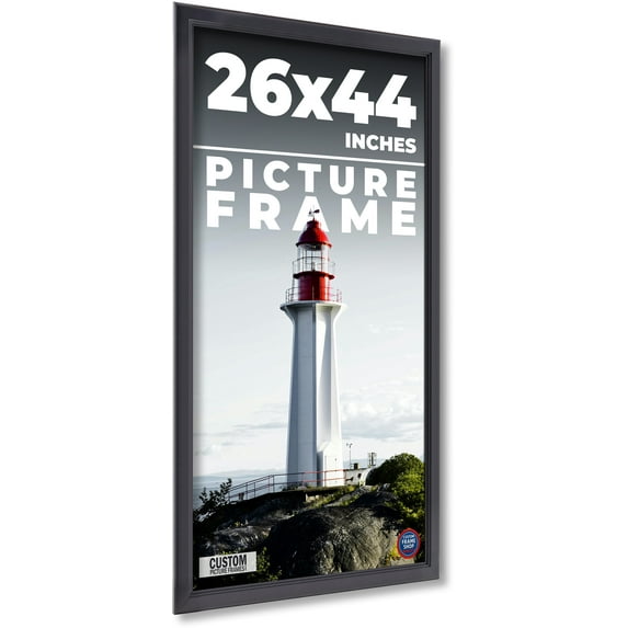 26x44 Frame Black Passaggi Solid Wood Picture Frame Width 1.5 Inches | Interior Depth 0.5 Inches |
