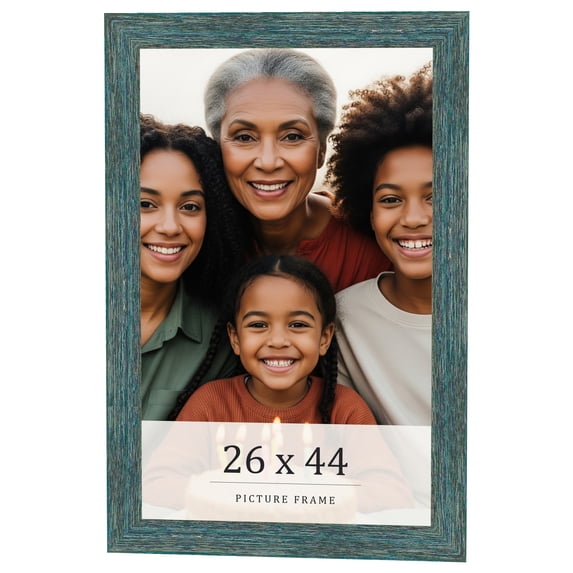 26x44 Frame Blue Rustic Barnwood Solid Wood Picture Frame Width 1.25 Inches | Interior Depth 0.5