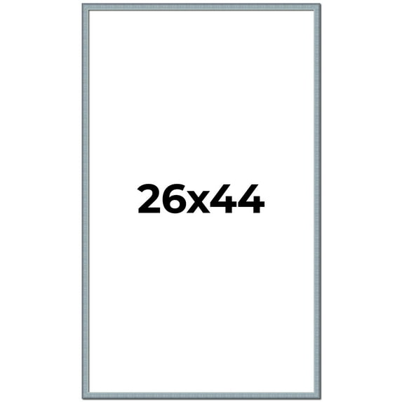 26x44 Frame Blue Scuffed Farm Board Solid Wood Picture Frame Width 0.75 Inches | Interior Depth 0.5