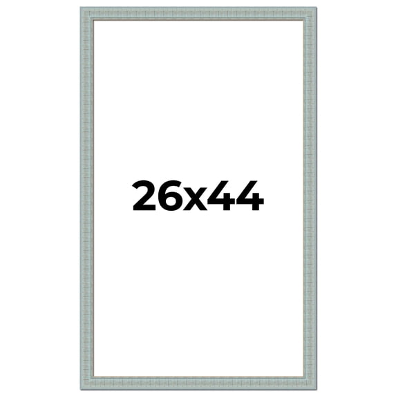 26x44 Frame Blue Teal Distressed Solid Wood Picture Frame | 1.625 Inch Moulding Width | Sonoma Blue