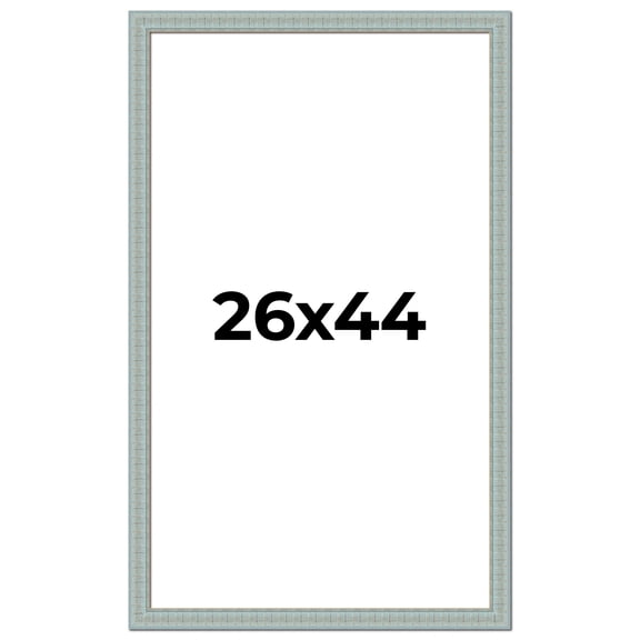 26x44 Frame Blue Teal Distressed Solid Wood Picture Frame | 1.625 Inch Moulding Width | Sonoma Blue