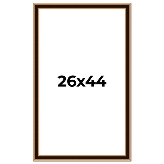 26x44 Frame Gold Brown Plein Air Vintage Solid Wood Picture Frame | 1.75 Inches Moulding Width |