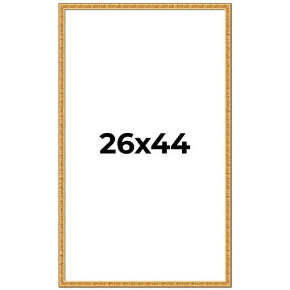 26x44 Frame Gold Real Wood Picture Frame Width 1 inches | Interior Frame Depth 0.5 inches | Edwina