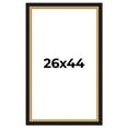 thumbnail image 1 of 26x44 Frame Gold Real Wood Picture Frame Width 2.25 Inches | Interior Frame Depth 0.5 Inches |, 1 of 8