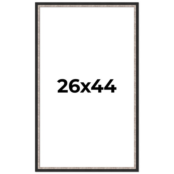 26x44 Frame Silver Real Wood Picture Frame Width 1.25 Inches | Interior Frame Depth 0.75 Inches |