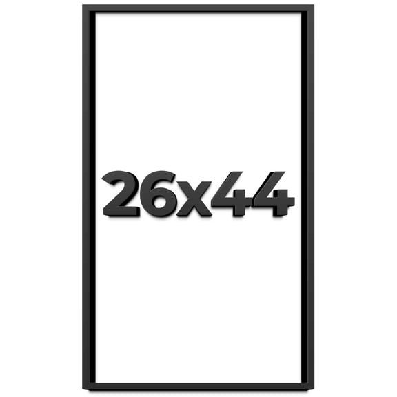 26x44 Shadow Box Frame Black | 1 inches Deep Real Wood Contemporary Shadowbox Display Frame | UV