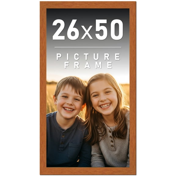 26x50 Frame Honey Pecan Brown Picture Frame - Modern Photo Frame Includes UV Acrylic Shatter Guard