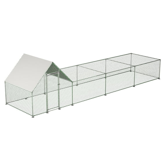 26x6.7x6.6 FT Chicken Run, Walk-in Large Metal Chicken Coop, Large Chicken Coop Hen Pen Cage, Rabbits Duck Cages with Waterproof and Anti-Ultraviolet Cover for Outside