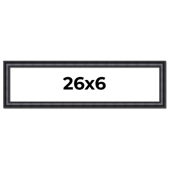 26x6 Frame Black Real Wood Picture Frame Width 1.25 inches | Interior Frame Depth 0.5 inches |