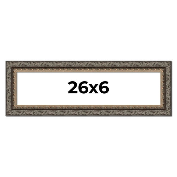 26x6 Frame Black Real Wood Picture Frame Width 2 inches | Interior Frame Depth 0.5 inches | Fitz
