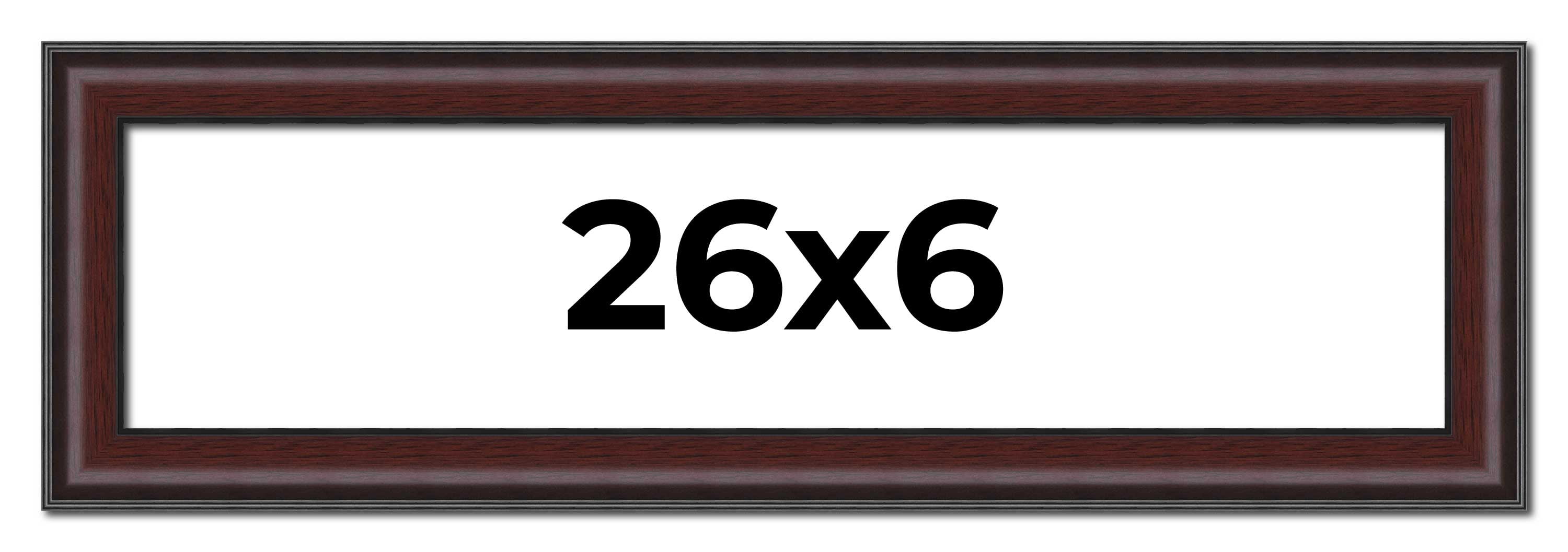 26x6 Frame Brown Round Mahogany Solid Wood Picture Frame | 1.625 Inch ...