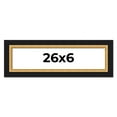 thumbnail image 1 of 26x6 Frame Gold Real Wood Picture Frame Width 2.25 Inches | Interior Frame Depth 0.5 Inches |, 1 of 8