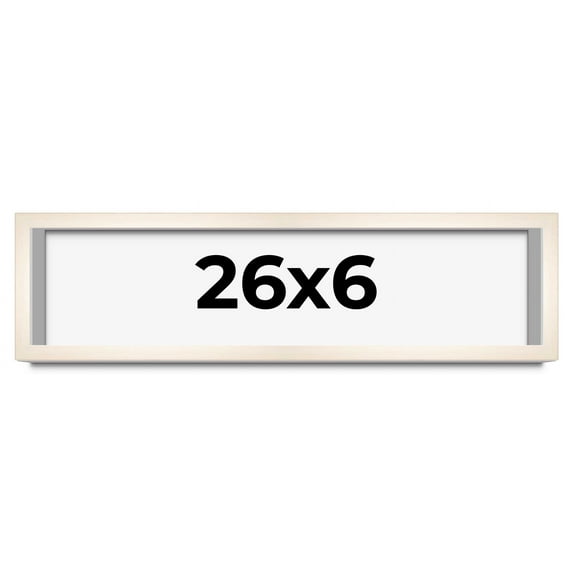 26x6 Frame White Wheat Solid Wood Picture Frame | Moulding Width 0.75 Inches | Interior Depth 0.5