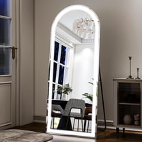 26x65 inch Full Length Mirror with Lights, LED Lighted Floor Standing, Hanging Full Length with Stand, Full Body Dressing Mirror with Dimmable 3 Color LED