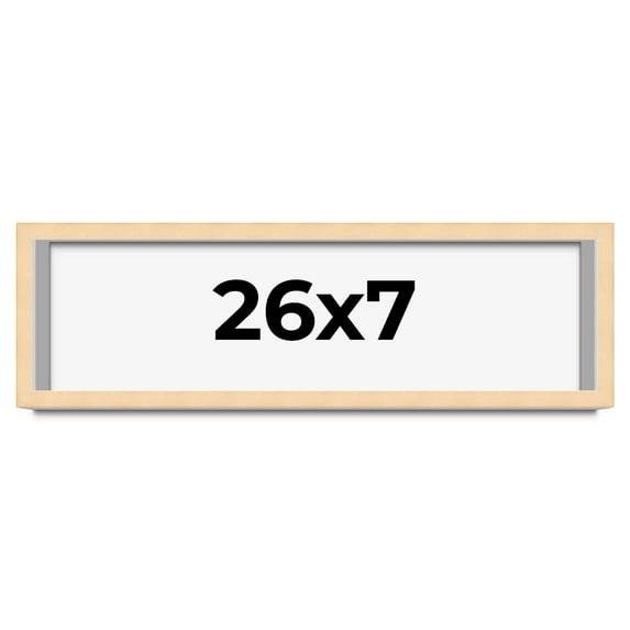 26x7 Frame Beige Real Wood Picture Frame Width 0.75 inches | Interior Frame Depth 0.5 inches |