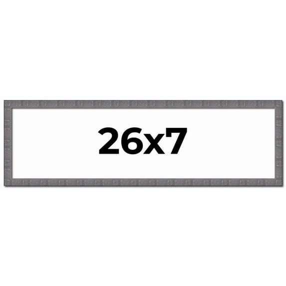 26x7 Frame Blue Kingsley Pewter Solid Wood Picture Frame Width 0.75 Inches |Interior Depth 0.5