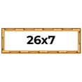 thumbnail image 1 of 26x7 Frame Gold Bamboo Solid Wood Picture Frame | 1 Inch Moulding Width | Interior Frame Depth 0.75, 1 of 8