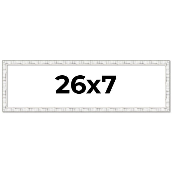 26x7 Frame White Real Wood Picture Frame Width 0.75 inches | Interior Frame Depth 0.5 inches |