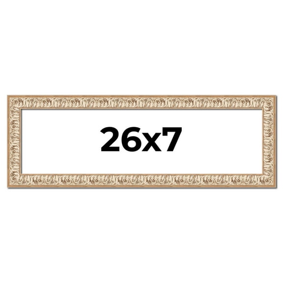 26x7 Frame White Real Wood Picture Frame Width 1.5 inches | Interior Frame Depth 0.5 inches |