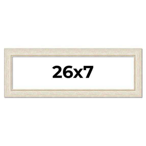 26x7 Frame White Real Wood Picture Frame Width 1.75 inches | Interior Frame Depth 0.5 inches |