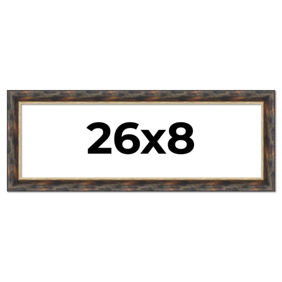 26x8 Frame Gold Real Wood Picture Frame Width 1.5 inches | Interior Frame Depth 0.5 inches |