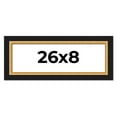 thumbnail image 1 of 26x8 Frame Gold Real Wood Picture Frame Width 2.25 Inches | Interior Frame Depth 0.5 Inches |, 1 of 8