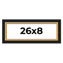 26x8 Frame Gold Real Wood Picture Frame Width 2.25 Inches | Interior Frame Depth 0.5 Inches |