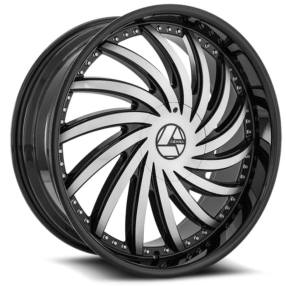 26x9.5 Azara AZA-508 Gloss Black & Machined Wheel Blank (15mm)
