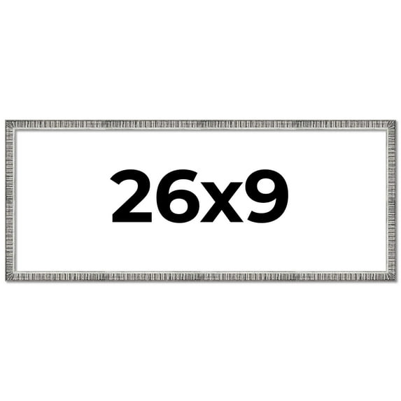 26x9 Frame Silver Picture Frame - Complete Modern Photo Frame Includes UV Acrylic Shatter Guard