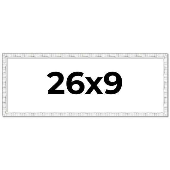 26x9 Frame White Real Wood Picture Frame Width 0.75 inches | Interior Frame Depth 0.5 inches |