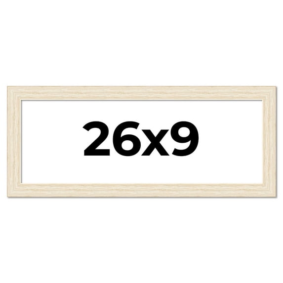 26x9 Frame White Real Wood Picture Frame Width 1.5 inches | Interior Frame Depth 0.5 inches | Barn