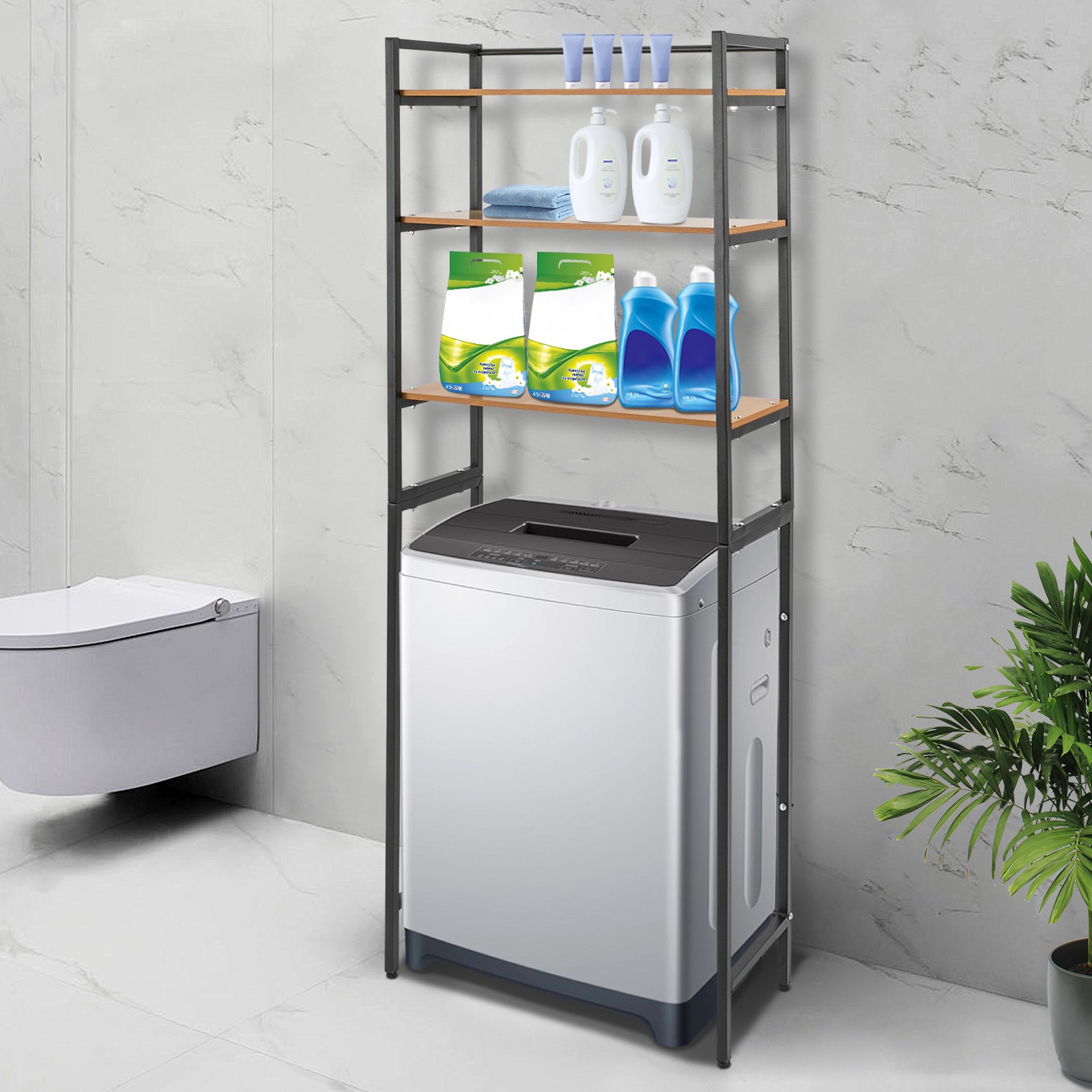 Bathroom Storage Shelf, Freestanding Storage Rack, Bathroom Rack for ...