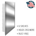 thumbnail image 1 of 27-2-26-07 Altair 16in x 26in Frameless Recessed Medicine Cabinet with 7 shelves, 1 of 9