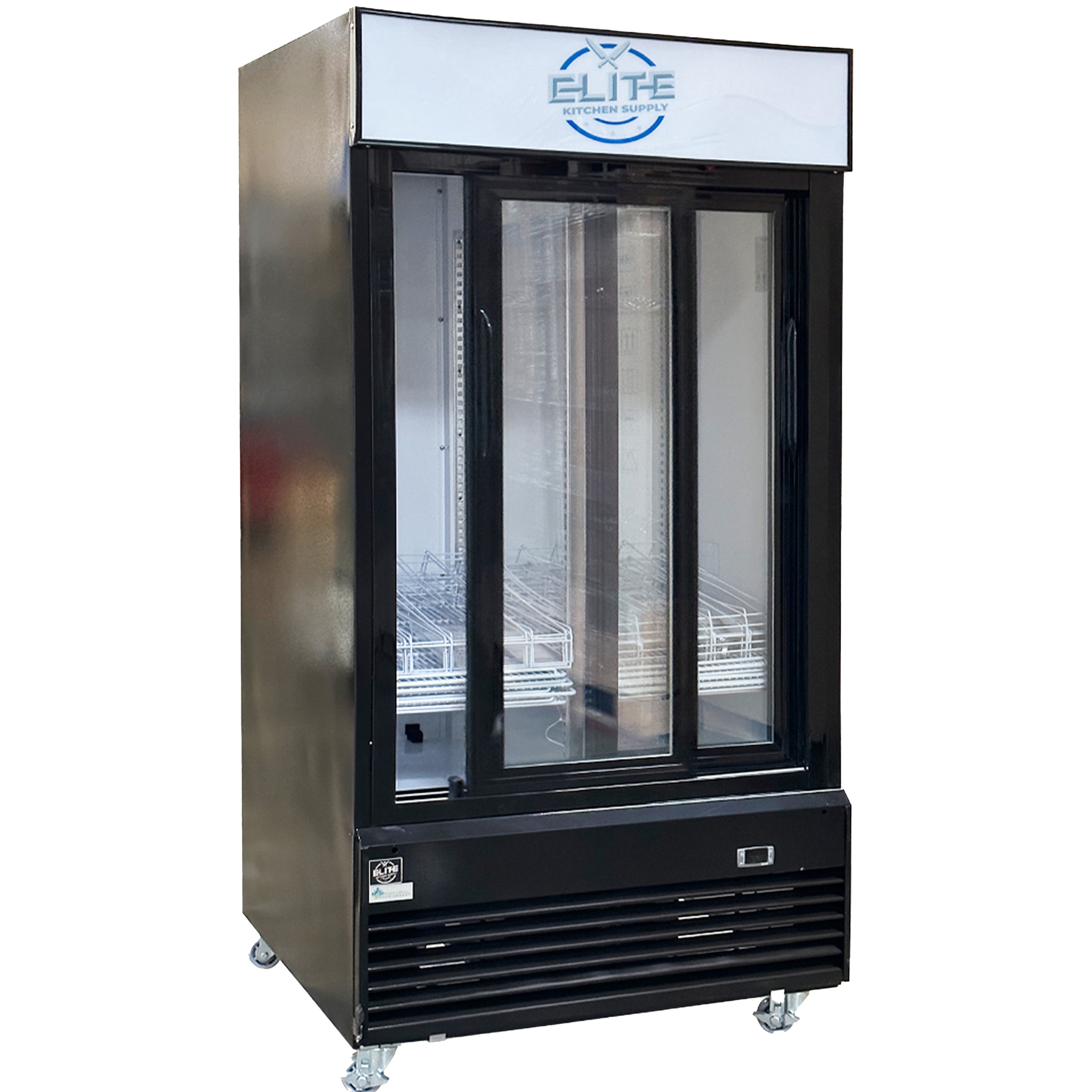 NSF 40 in. Slide Glass Door Refrigerator Merchandiser 28 Cu.FT. Commercial Beverage Refrigerator Cooler, Freestanding Wine Chiller, Glass Door for Soda, Beer, Wine