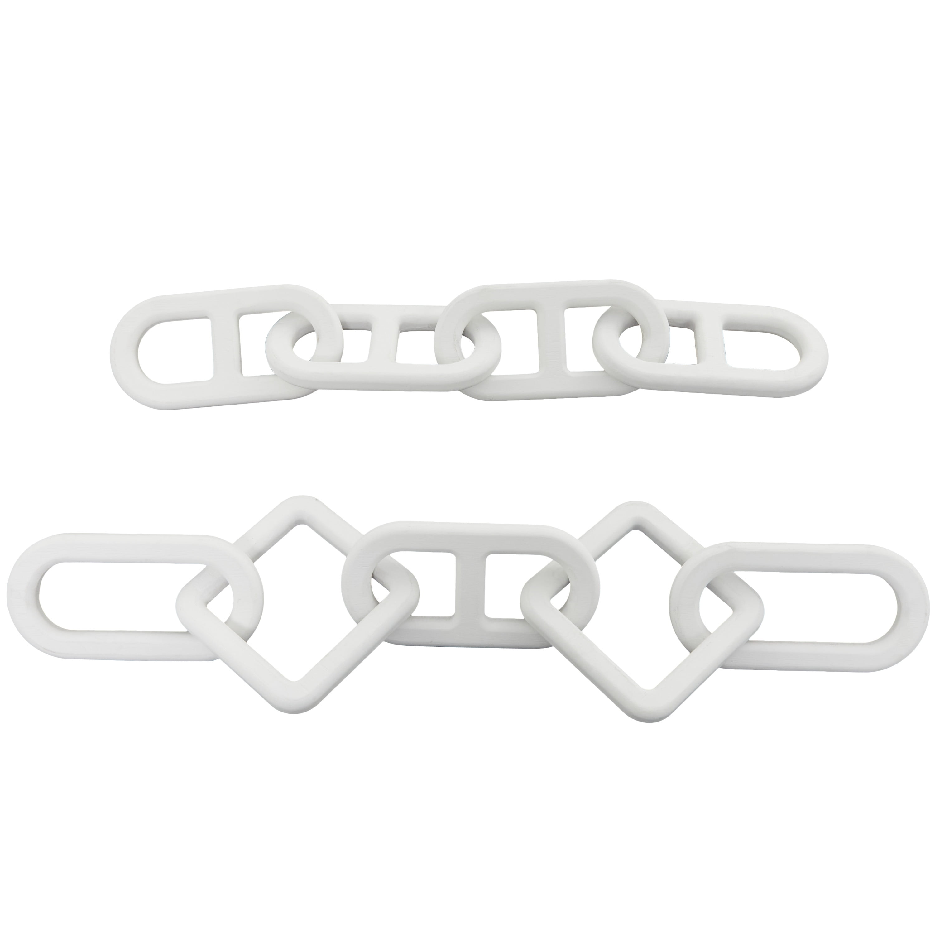 27", 25"W White Wood Chain Sculpture, by CosmoLiving by Cosmopolitan (2 Count)