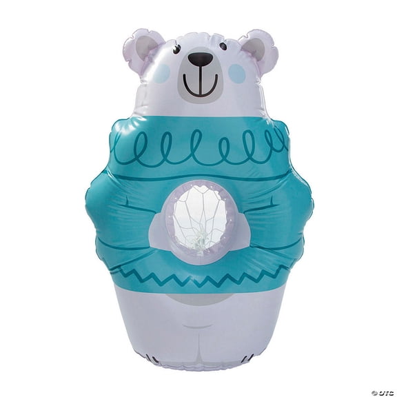 27 3/4" x 43" Inflatable Cozy, Merry & Bright Polar Bear Vinyl Toss Game