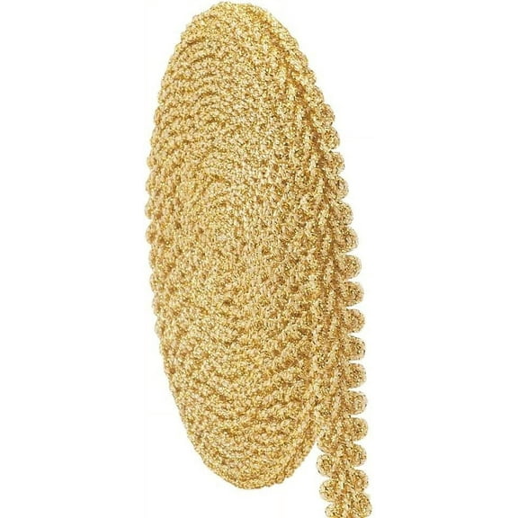 27.3 Yards Golden Braid Tirm for Sewing 1/2 inch Fabric Gimp Braid Trim Ribbon Polyester Basic Fringe Trim for Upholstery Costume DIY Crafts Jewelry Making Curtain Decoration