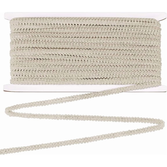 27.3 Yards Polyester Woven Braid Trim 1/4 inch Beige Gimp Braid Trim Decorative Gimp Trim French Gimp Basic Sewing Polyester for Costume DIY Crafts Sewing Curtain Slipcover Decoration