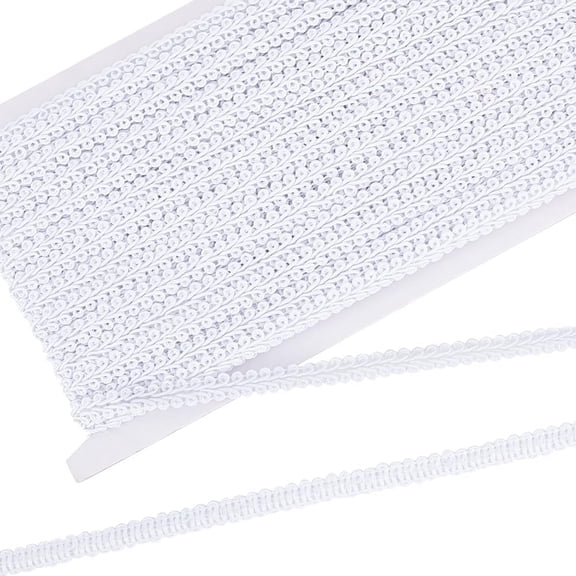 27.3 Yards White Gold Trim Trim 0.3 inch Flat Polyester Centipede Tape Fabric Trim Curtain Fabric Trim Decorative Trim DIY