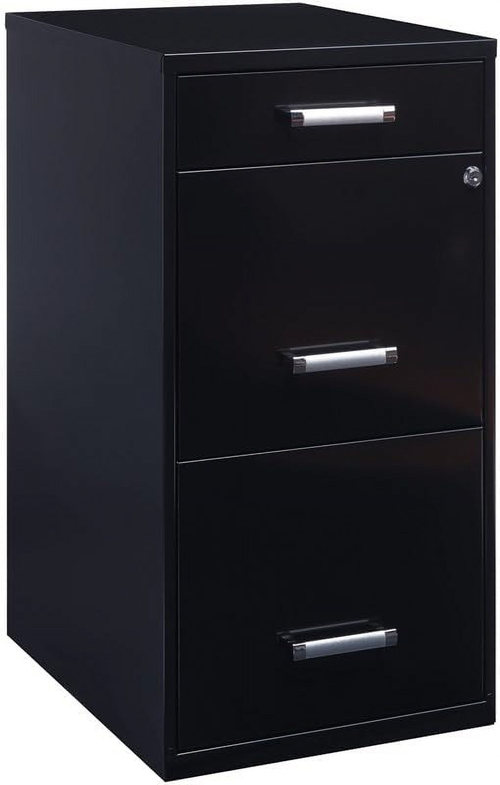 27.32" H x 18" D 3Drawer Modern Metal File with PencilDrawer