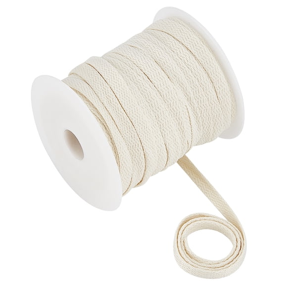 27.34 Yards Flat Drawstring Rope Replacement 1/4 inch(8mm) Wide Light Yellow Soft Drawstring Cord with 1pc Plastic Spool DIY
