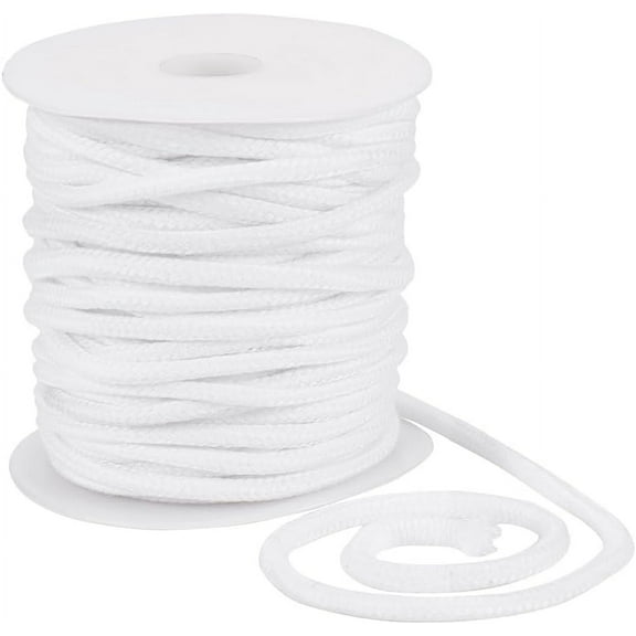 27.34 Yards White Drawstring Replacement Rope 6mm Polycotton Soft Drawstring Cord Replacement with Plastic Spool for Coats Pants Shorts DIY