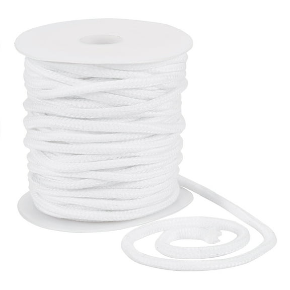 27.34 Yards White Drawstring Replacement Rope 6mm Polycotton Soft Drawstring Cord Replacement with Plastic Spool for Coats Pants ShortsDIY