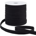 thumbnail image 1 of 27.34Yards Black Flat Replacement Cotton Cords 12mm Wide Flat Drawstring Cord Rope with Plastic Spools for Garment Accessories Sports Pants Sweatpants Sweater DIY, 1 of 9